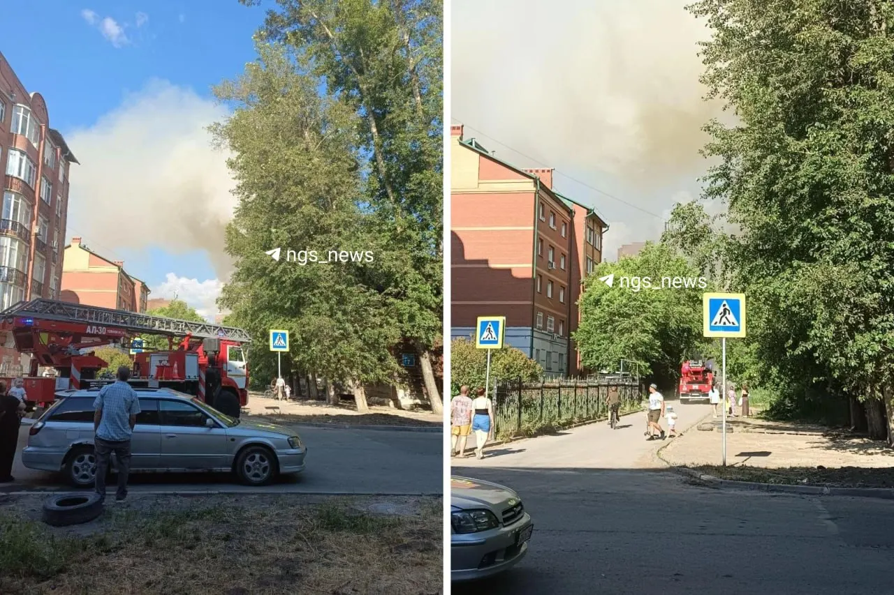 В Новосибирске загорелся трехэтажный жилой дом на улице Серафимовича. На месте работают пожарные и экстренные службы, дом значится аварийным.