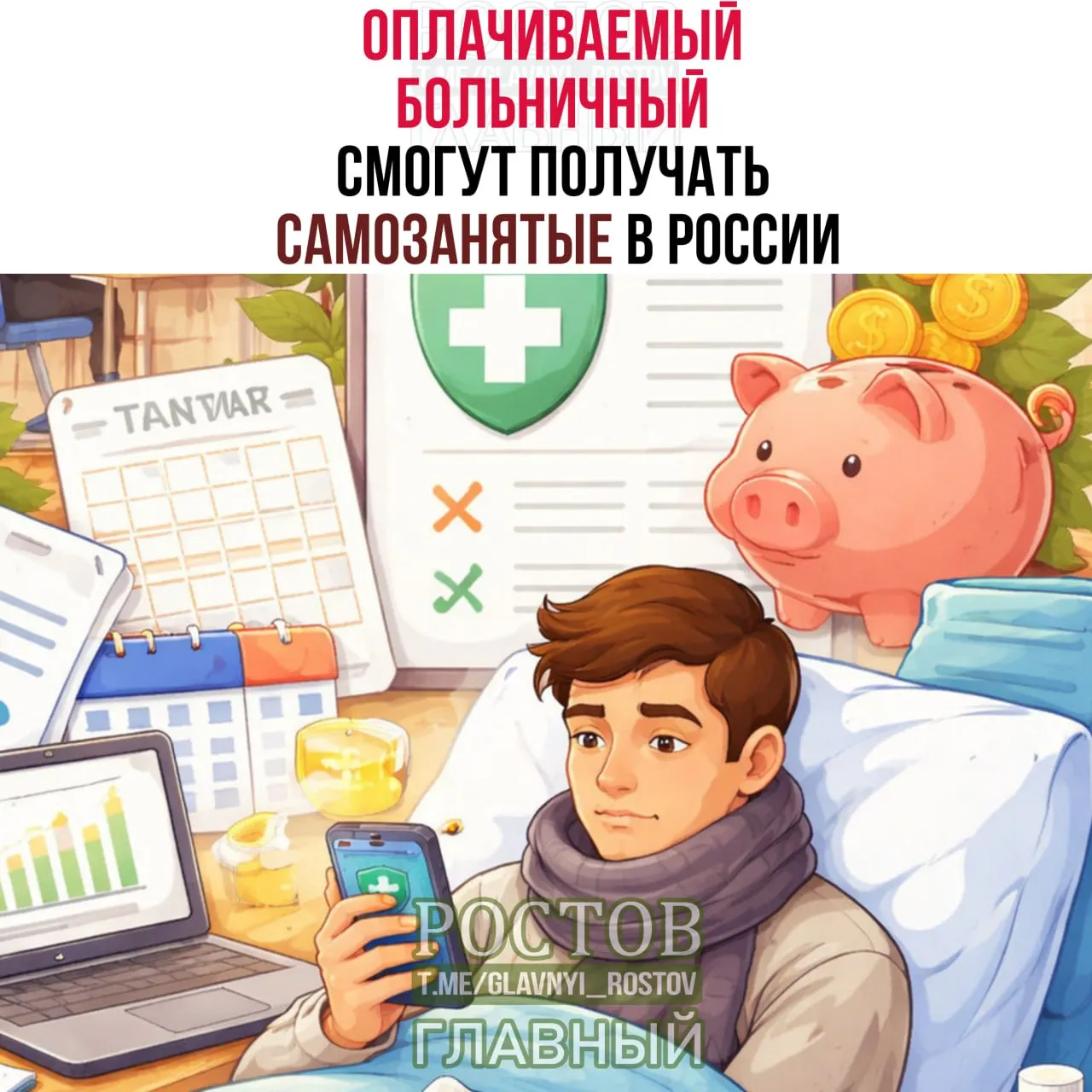 Право на оплачиваемый больничный для самозанятых: базовая выплата 35 000 ₽ при взносах 1 344 ₽ в месяц, повышенная — 50 000 ₽ при взносах 1 920 ₽. Оформление через «Мой налог», «Госуслуги» или СФР.