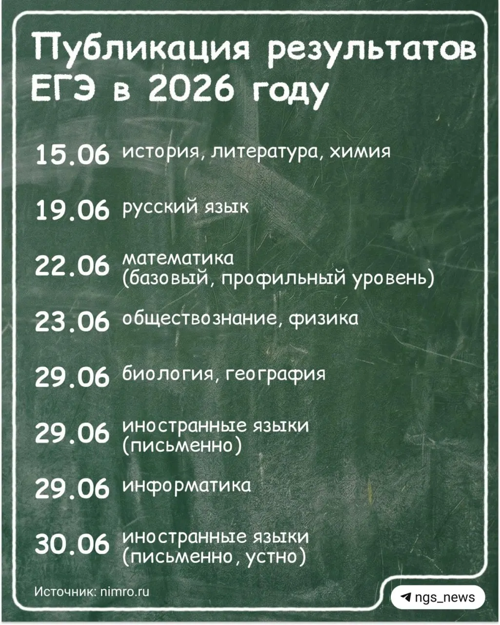 Ориентировочное расписание публикации результатов ЕГЭ и ГИА — в карточках ниже. Узнайте, где можно посмотреть свои баллы: на официальном портале ЕГЭ, в «Госуслугах» и на региональном портале образования Новосибирска.