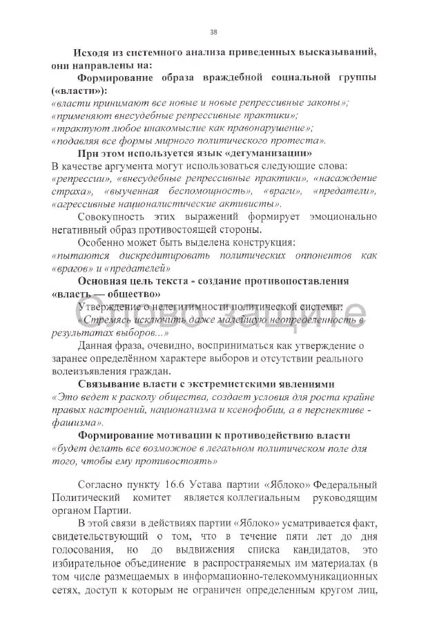 Административный иск требует отмены регистрации списка «Яблока» на выборах в Госдуму, заявляя о нарушениях в агитации, высказываниях и документах кандидатов.