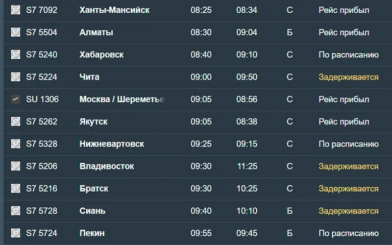 Утренние задержки коснулись рейсов в Новосибирск: самолеты из Санкт-Петербурга, Читы, Владивостока и других городов не приземлились в запланированное время.
